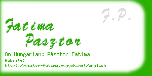 fatima pasztor business card