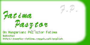 fatima pasztor business card